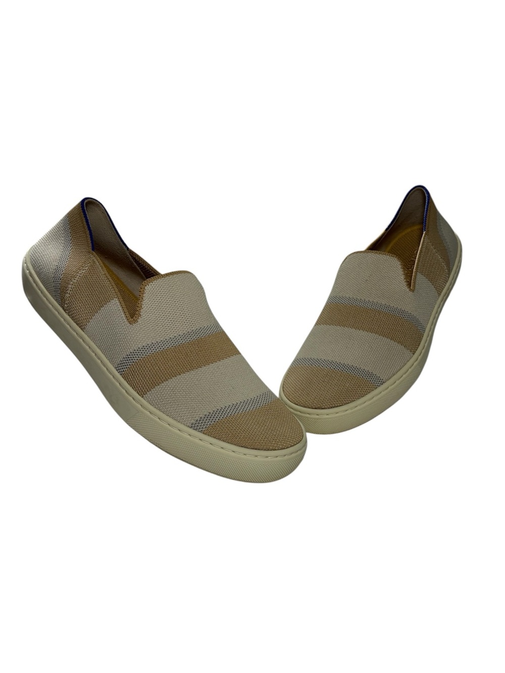 Rothy’s The Sneaker Birch Neutral Stripe Shoes Size 7.5